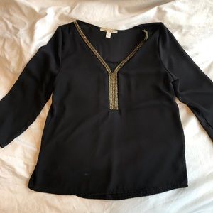 Black and Gold Beaded Top